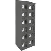 Clean-Line Perforated Lockerette, 6 -tier, Bank of 2, 15" x 72" x 12", Steel Equipment World