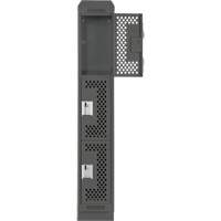 Clean Line Lockers, 3 -tier, 12" x 18" x 82", Steel, Charcoal, Rivet (Assembled), Perforated Equipment World