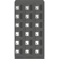 Clean-Line Perforated Lockerette, 6 -tier, Bank of 3, 12" x 72" x 12", Steel Equipment World