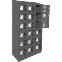 Clean-Line Perforated Lockerette, 6 -tier, Bank of 3, 12" x 72" x 12", Steel Equipment World