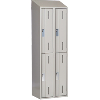 Concorde Heavy-Duty Lockers, 2 -tier, Bank of 2, 24" x 18" x 78", Steel, Grey, Welded (Assembled) Equipment World