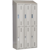 Concorde Heavy-Duty Lockers, 2 -tier, Bank of 3, 36" x 18" x 78", Steel, Grey, Welded (Assembled) Equipment World