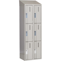 Concorde Heavy-Duty Lockers, 3 -tier, Bank of 2, 24" x 18" x 78", Steel, Grey, Welded (Assembled) Equipment World