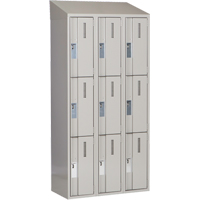 Concorde Heavy-Duty Lockers, 3 -tier, Bank of 3, 36" x 18" x 78", Steel, Grey, Welded (Assembled) Equipment World
