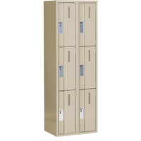Casiers robustes Concorde, 3 niveaux, Bloc de 2, 24" x 18" x 72", Acier, Beige, Soud&eacute; (assembl&eacute;) Equipment World