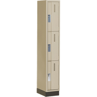 Casiers robustes Concorde, 3 niveaux, 12" x 18" x 76", Acier, Beige, Soud&eacute; (assembl&eacute;) Equipment World