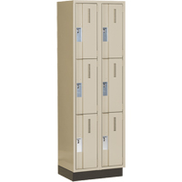 Casiers robustes Concorde, 3 niveaux, Bloc de 2, 24" x 18" x 76", Acier, Beige, Soud&eacute; (assembl&eacute;) Equipment World