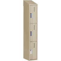 Concorde Heavy-Duty Lockers, 3 -tier, 12" x 18" x 78", Steel, Beige, Welded (Assembled) Equipment World