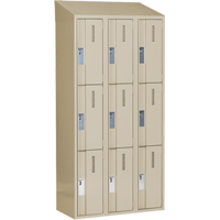 Concorde Heavy-Duty Lockers, 3 -tier, Bank of 3, 36" x 18" x 78", Steel, Beige, Welded (Assembled) Equipment World