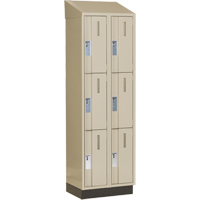 Casiers robustes Concorde, 3 niveaux, Bloc de 2, 24" x 18" x 82", Acier, Beige, Soud&eacute; (assembl&eacute;) Equipment World