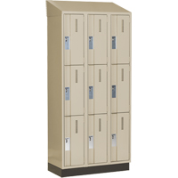 Casiers robustes Concorde, 3 niveaux, Bloc de 3, 36" x 18" x 82", Acier, Beige, Soud&eacute; (assembl&eacute;) Equipment World