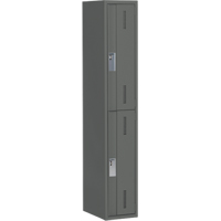 Concorde Heavy-Duty Lockers, 2 -tier, 12" x 18" x 72", Steel, Charcoal, Welded (Assembled) Equipment World