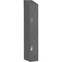 Concorde Heavy-Duty Lockers, 2 -tier, 12" x 18" x 78", Steel, Charcoal, Welded (Assembled) Equipment World