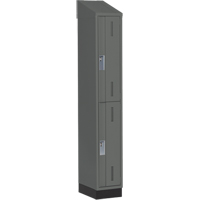 Concorde Heavy-Duty Lockers, 2 -tier, 12" x 18" x 82", Steel, Charcoal, Welded (Assembled) Equipment World