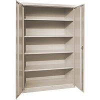 Deep Hi-Boy Storage Cabinet, Steel, 4 Shelves, 72" H x 36" W x 24" D, Beige Equipment World