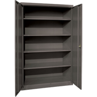 Deep Hi-Boy Storage Cabinet, Steel, 4 Shelves, 72" H x 36" W x 24" D, Charcoal Equipment World
