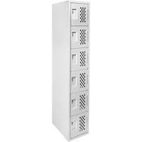 Clean-Line Perforated Lockerette, 6 -tier, 12" x 72" x 12", Steel Equipment World