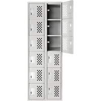 Clean Line Lockerettes, 6 -tier, Bank of 2, 18" x 72" x 12", Steel Equipment World
