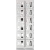 Assembled Lockerettes Clean Line Perforated Economy Lockers, 6 -tier, Bank of 2, 18" x 72" x 12", Steel Equipment World