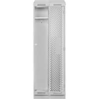 Clean Line Lockers, Bank of 2, 24" x 12" x 82", Steel, Grey, Rivet (Assembled), Perforated Equipment World