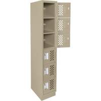 Assembled Lockerettes Clean Line Perforated Economy Lockers, 6 -tier, 18" x 72" x 12", Steel Equipment World
