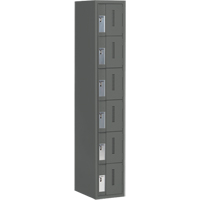 Concorde Heavy-Duty Lockers, 6 -tier, 12" x 18" x 72", Steel, Charcoal, Welded (Assembled) Equipment World