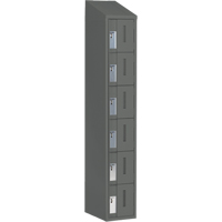 Concorde Heavy-Duty Lockers, 6 -tier, 12" x 18" x 78", Steel, Charcoal, Welded (Assembled) Equipment World