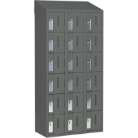Concorde Heavy-Duty Lockers, 6 -tier, Bank of 3, 36" x 18" x 78", Steel, Charcoal, Welded (Assembled) Equipment World