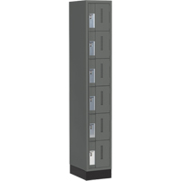 Concorde Heavy-Duty Lockers, 6 -tier, 12" x 18" x 76", Steel, Charcoal, Welded (Assembled) Equipment World