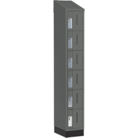 Concorde Heavy-Duty Lockers, 6 -tier, 12" x 18" x 82", Steel, Charcoal, Welded (Assembled) Equipment World