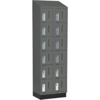 Concorde Heavy-Duty Lockers, 6 -tier, Bank of 2, 24" x 18" x 82", Steel, Charcoal, Welded (Assembled) Equipment World