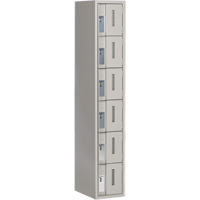 Concorde Heavy-Duty Lockers, 6 -tier, 12" x 18" x 72", Steel, Grey, Welded (Assembled) Equipment World