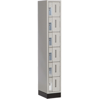 Concorde Heavy-Duty Lockers, 6 -tier, 12" x 18" x 76", Steel, Grey, Welded (Assembled) Equipment World