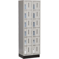 Concorde Heavy-Duty Lockers, 6 -tier, Bank of 2, 24" x 18" x 76", Steel, Grey, Welded (Assembled) Equipment World