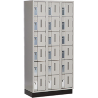 Concorde Heavy-Duty Lockers, 6 -tier, Bank of 3, 36" x 18" x 76", Steel, Grey, Welded (Assembled) Equipment World