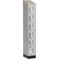 Concorde Heavy-Duty Lockers, 6 -tier, 12" x 18" x 82", Steel, Grey, Welded (Assembled) Equipment World
