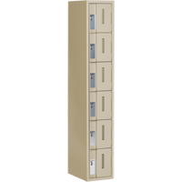 Concorde Heavy-Duty Lockers, 6 -tier, 12" x 18" x 72", Steel, Beige, Welded (Assembled) Equipment World