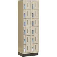 Casiers robustes Concorde, 6 niveaux, Bloc de 2, 24" x 18" x 76", Acier, Beige, Soud&eacute; (assembl&eacute;) Equipment World