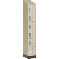 Concorde Heavy-Duty Lockers, 6 -tier, 12" x 18" x 82", Steel, Beige, Welded (Assembled) Equipment World
