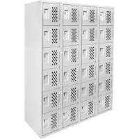 Clean Line Lockerettes, 6 -tier, Bank of 4, 18" x 72" x 12", Steel Equipment World