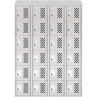 Assembled Clean Line Perforated Economy Lockers, 6 -tier, Bank of 4, 18" x 72" x 12", Steel Equipment World