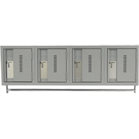 Wall Hung Lockers - Heavy Duty, Bank of 4, 18" x 12" x 12", Steel Equipment World