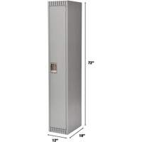 Lockers, 12" x 18" x 72", Steel, Grey, Knocked Down Equipment World