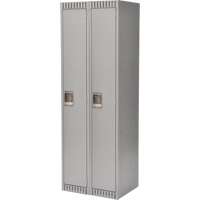 Lockers, Bank of 2, 24" x 18" x 72", Steel, Grey, Knocked Down Equipment World