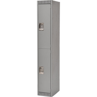 Lockers, 2 -tier, 12" x 18" x 72", Steel, Grey, Knocked Down Equipment World