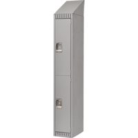 Lockers, 2 -tier, 12" x 18" x 82", Steel, Grey, Knocked Down Equipment World