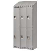Lockers, 2 -tier, Bank of 3, 36" x 18" x 82", Steel, Grey, Knocked Down Equipment World