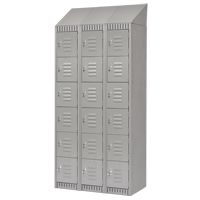 Casiers, 6 niveaux, Bloc de 3, 36" x 18" x 82", Acier, Gris, D&eacute;mont&eacute; Equipment World