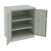 Deluxe Counter High Cabinet, Steel, 2 Shelves, 42" H x 36" W x 24" D, Light Grey FL644 | Equipment World