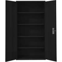 Armoire de rangement Hi-Boy, Acier, 4 Tablettes, 72" h x 36" la x 18" P, Noir Equipment World